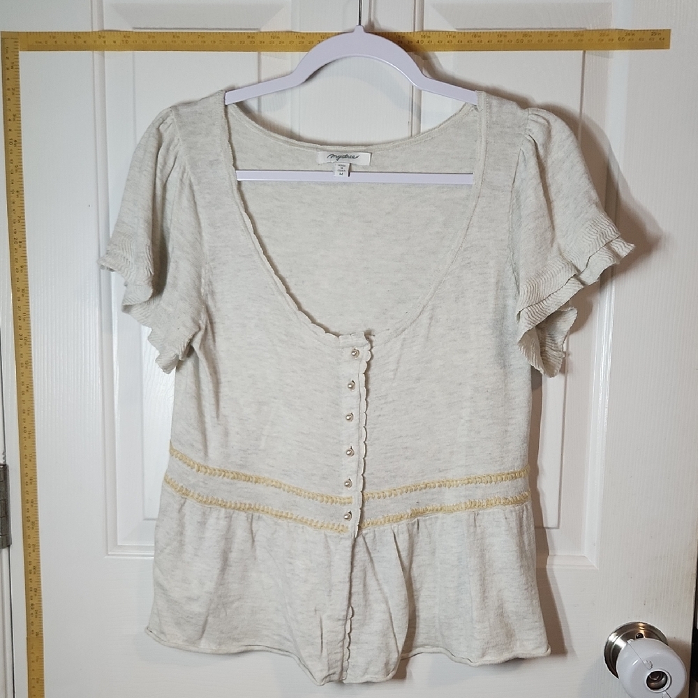 Mystree Women's Cream Sweater Top